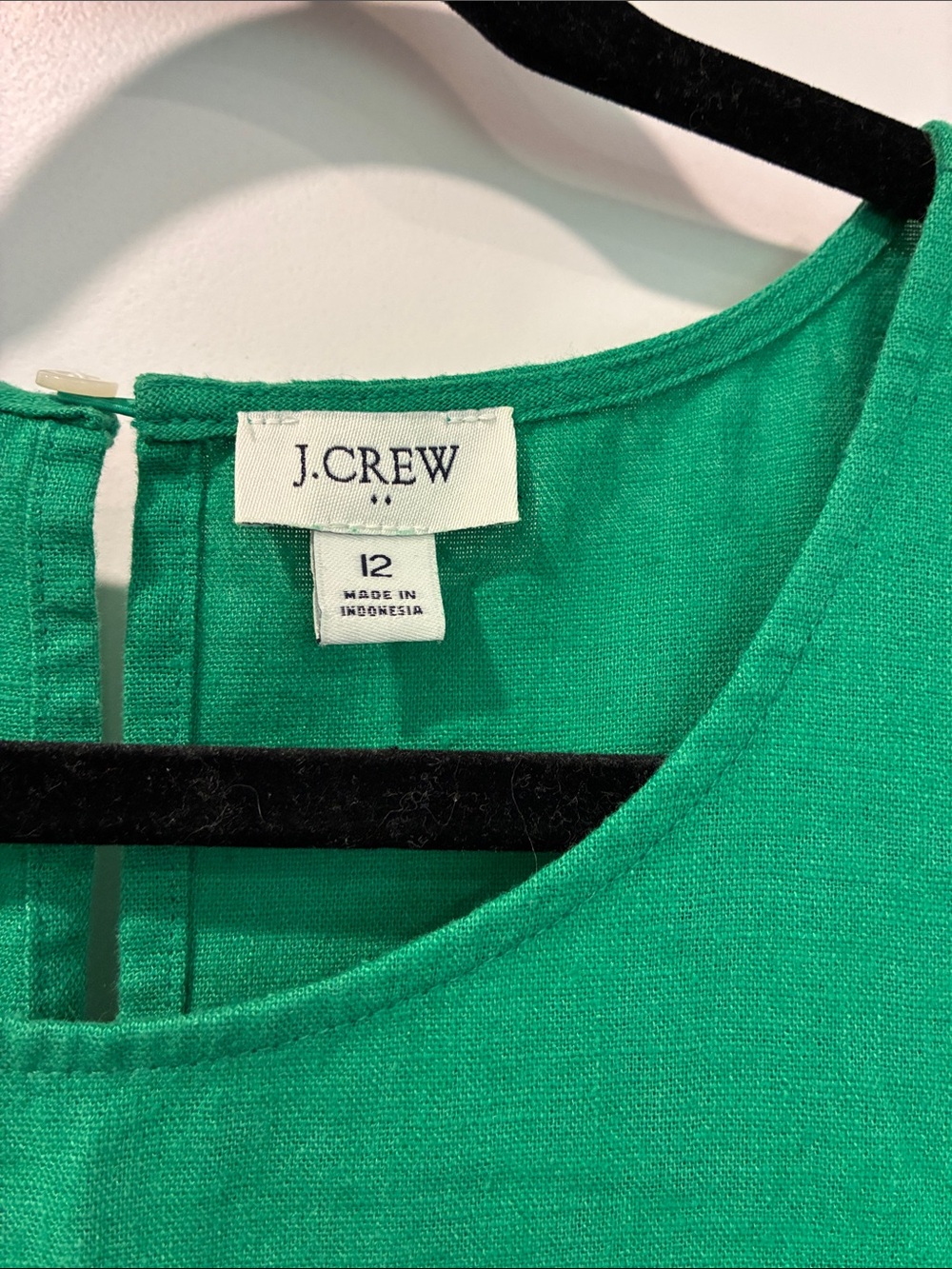J. Crew Emerald Green Sleeveless Linen Blend Mini Shift Dress - Picture 2 of 5